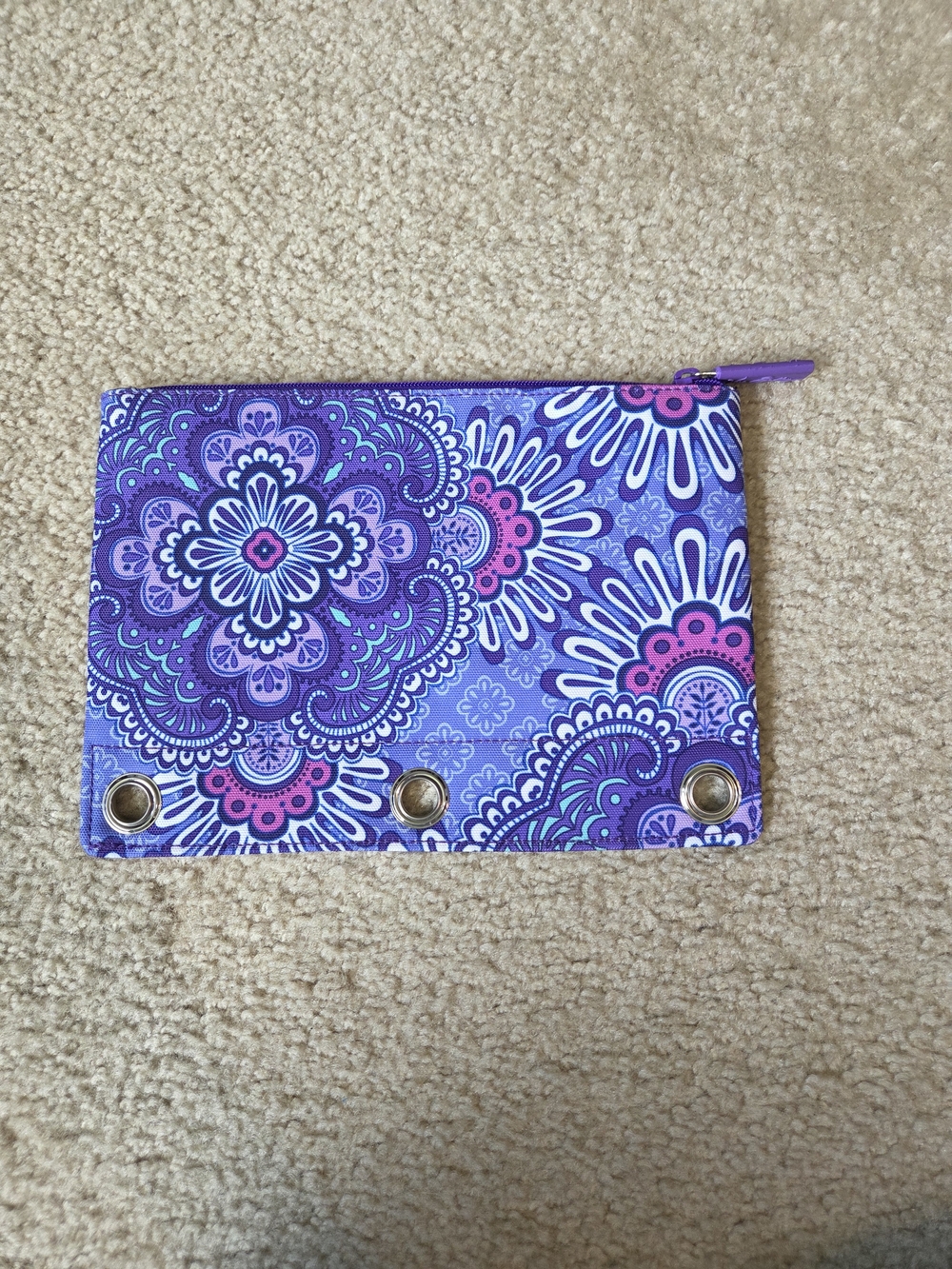 Vera Bradley Zip Pencil Pouch- Lilac Tapestry